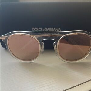 Dolce & Gabbana clear/rose gold sunglasses